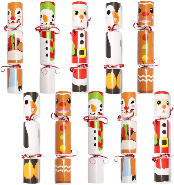 10pcs Cute Design Christmas Party Crackers 10in