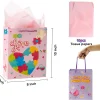 8Pcs Valentines Day Gift Bags Vintage Design with Tissue Paper