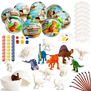 9Pcs Easter Eggs with Dinosaur Craft Kit