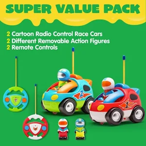 2Pcs Cartoon Race Car Radio Remote Control