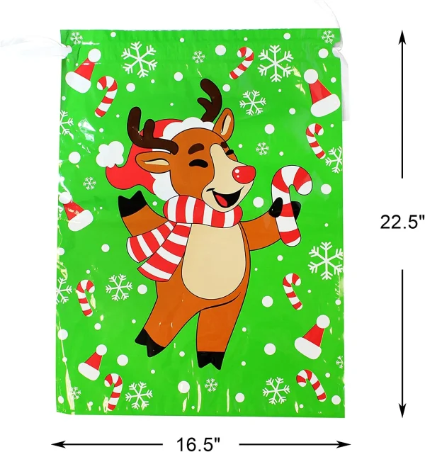 36pcs Drawstring Christmas Goodie Bags Assorted Size