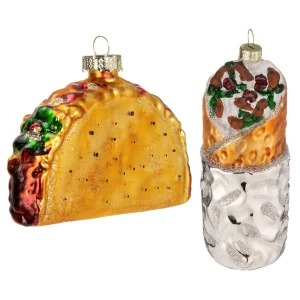 Taco and Burrito Christmas Tree Ornaments