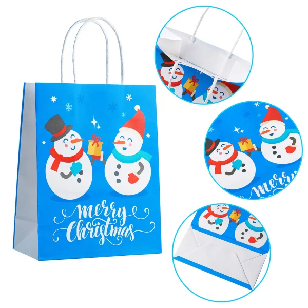 24pcs Paper christmas gift Bags With Handles