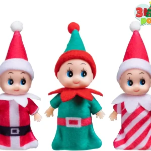 3Pcs Colorful Costume Vinyl Face Plush Dolls for Christmas