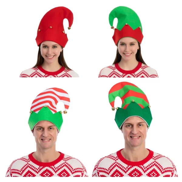 3pcs Colorful Felt Christmas Elf Hat