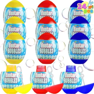 24Pcs Easter Egg Bubble Wands 3.2X2.3in