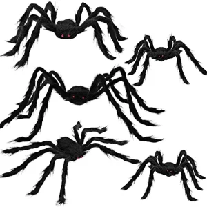 5pcs Realistic Hairy Halloween Spider Decoration