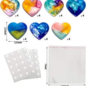 28Pcs Heart Shaped Galaxy Slime with Valentines Day Cards for Kids-Classroom Exchange Gifts
