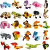 24Pcs Animal Building Blocks Valentines Heart Boxes Filled for Kids Valentines Cards
