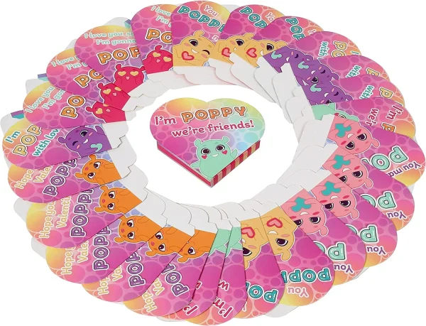 24Pcs Kids Valentines Cards with Push Bubble Sensory Toy