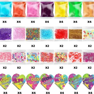 28Pcs Kids Valentines Cards with Slime Kits in Boxes