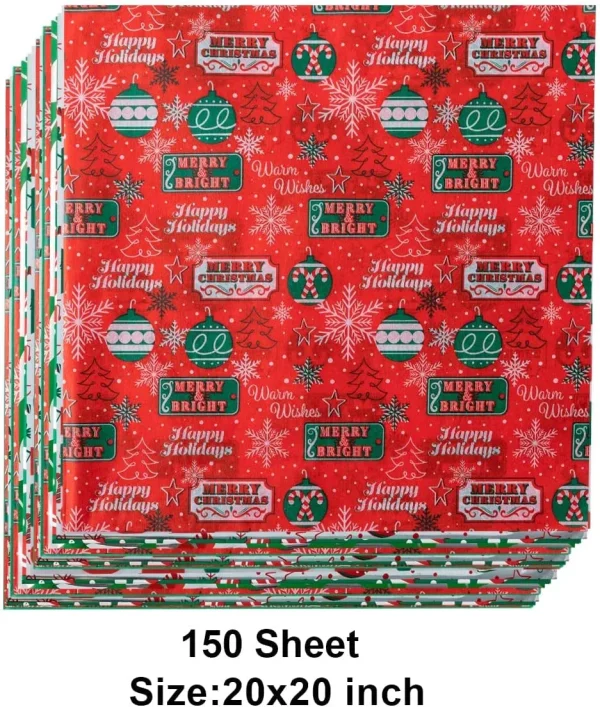 150pcs Sheets Holiday Tissue Paper Assortment Set