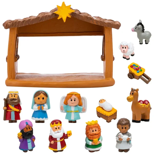 14pcs Christmas Mini Nativity Playset
