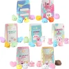 28Pcs Mochi Squishy Toys and Bags with Kids Valentines Cards for Classroom Exchange