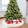 White Soft Plush Faux Fur Christmas Tree Skirt 48in