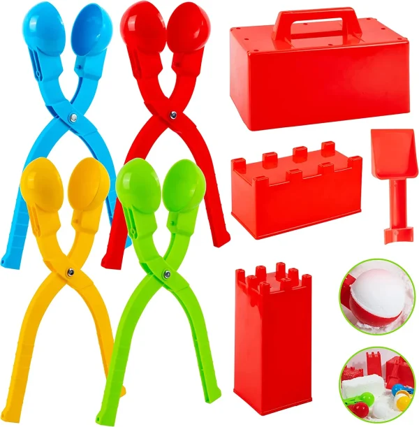 8pcs Snowball Maker Toy and Castle Molds
