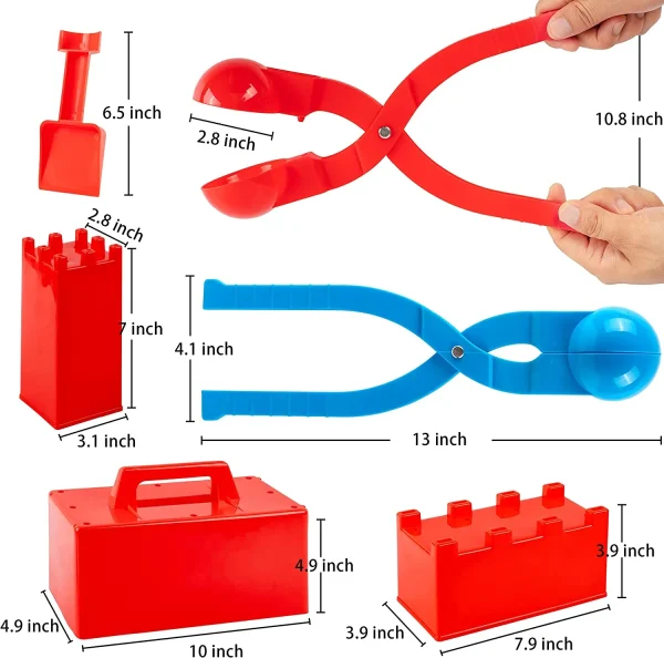 8pcs Snowball Maker Toy and Castle Molds