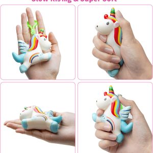 12Pcs Unicorn Slow-Rising Soft and Yielding Toys with Valentines Day Cards for Kids-Classroom Exchange Gifts