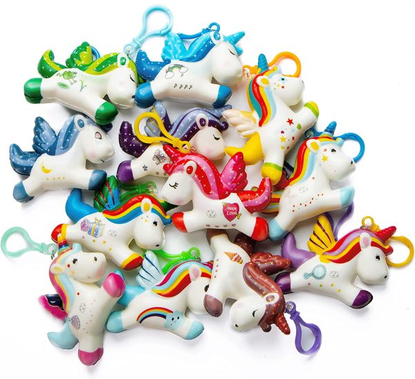 12Pcs Unicorn Slow-Rising Soft and Yielding Toys with Valentines Day Cards for Kids-Classroom Exchange Gifts