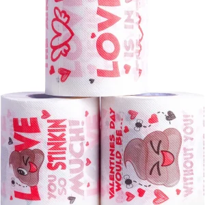 3Rolls Valentines Poop Emoji Toilet Paper