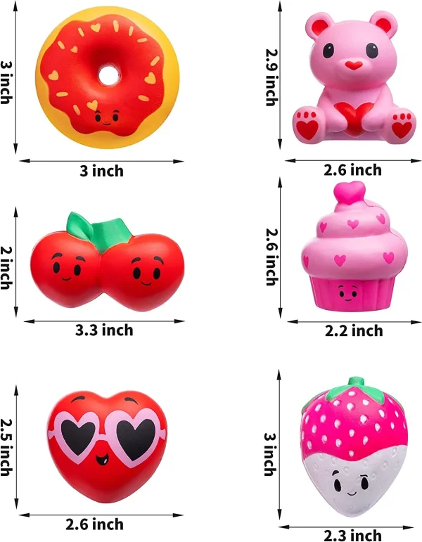 12pcs Valentines  Slow Rising Soft and Yielding Toys