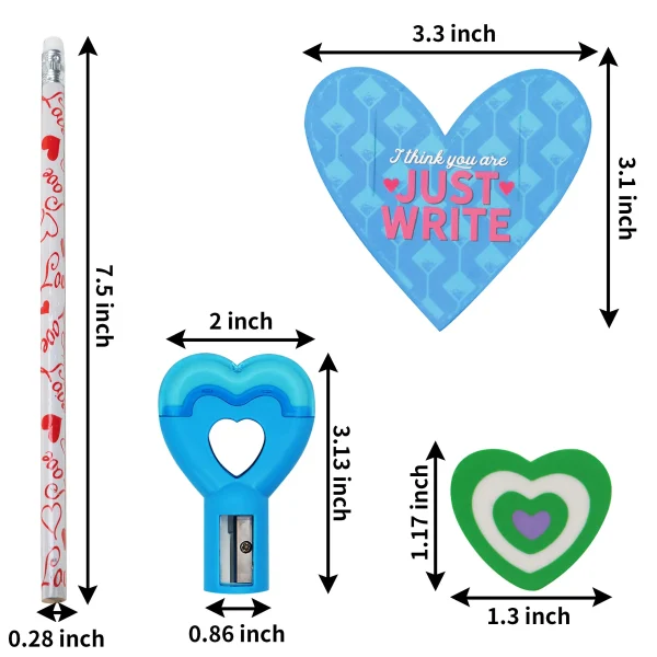 28 Packs Valentines Day Cards with Pencils