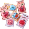 12Pcs Playfoam squishy toys with Kids Valentines Cards for Classroom Exchange