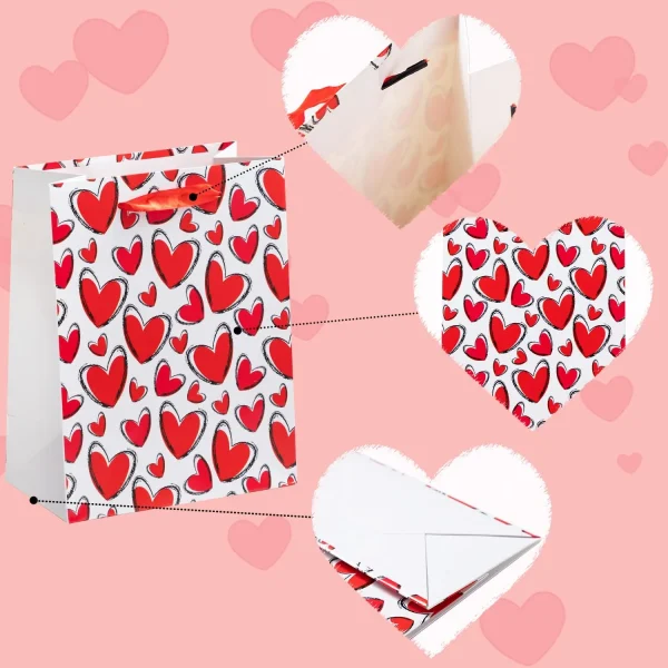 18Pcs Heart Art Paper Gift Bags