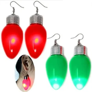 2 in 1 LED Flashing Christmas Earrings and Necklace