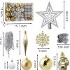 10 Pcs Gold and Silver Christmas Ornaments with a Star Tree Topper