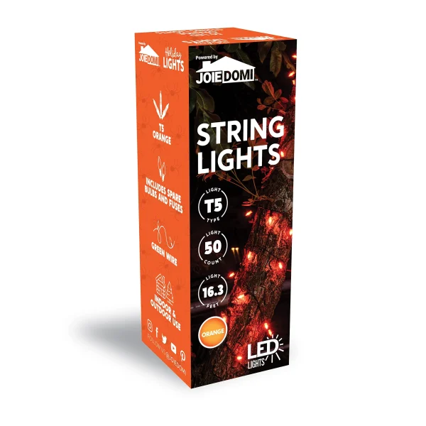 100-Count Orange Halloween LED String Lights 17.3ft