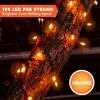 100-Count Orange Halloween LED String Lights 33ft