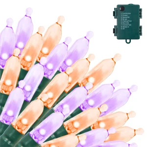 100-Count Orange and Purple LED String Lights 17.3ft