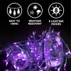 100-Count Purple Halloween LED String Lights 34ft
