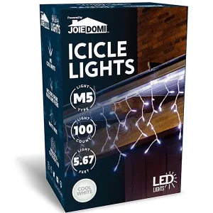 100 LED Cool White Icicle Christmas Light 5.67ft