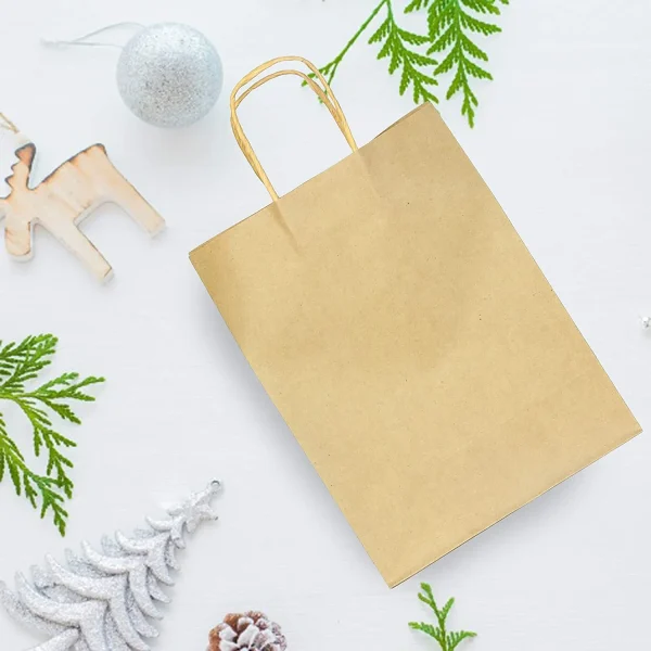 100pcs Christmas Kraft Paper Gift Bags