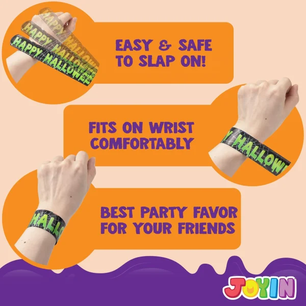 100Pcs Halloween Slap Bracelets Party Favors for Kids