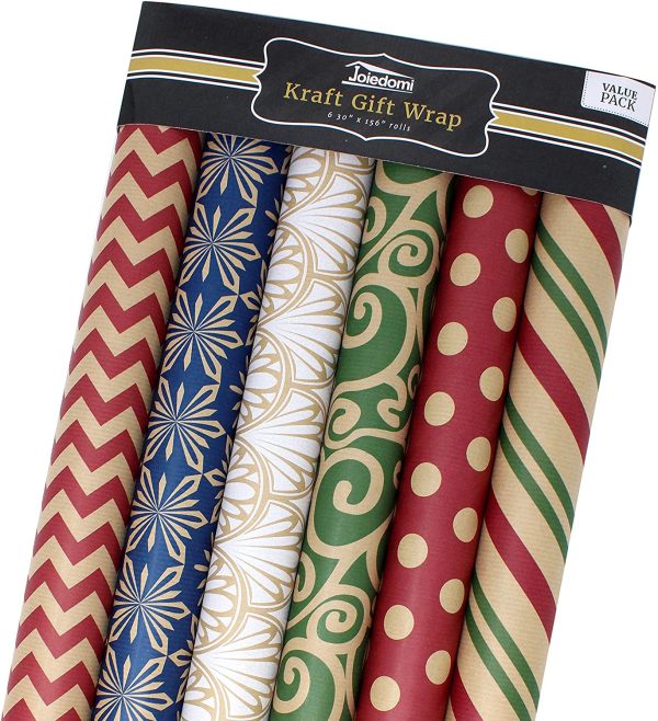 6Pcs Kraft Wrapping Paper 30in
