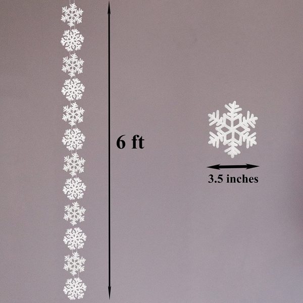 8pcs Snowflake Christmas Lights String 6ft