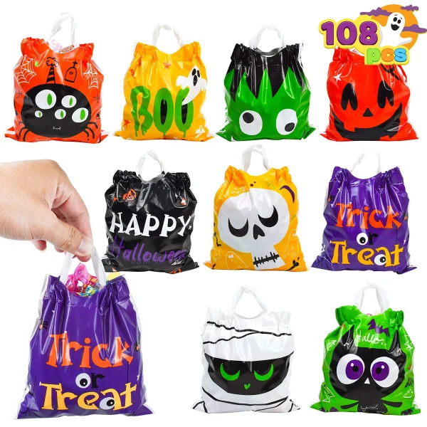 108Pcs Four-sided Halloween Goody Bags