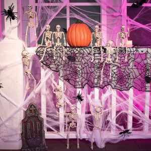 10Pcs Halloween Hanging Posable Skeletons 16in