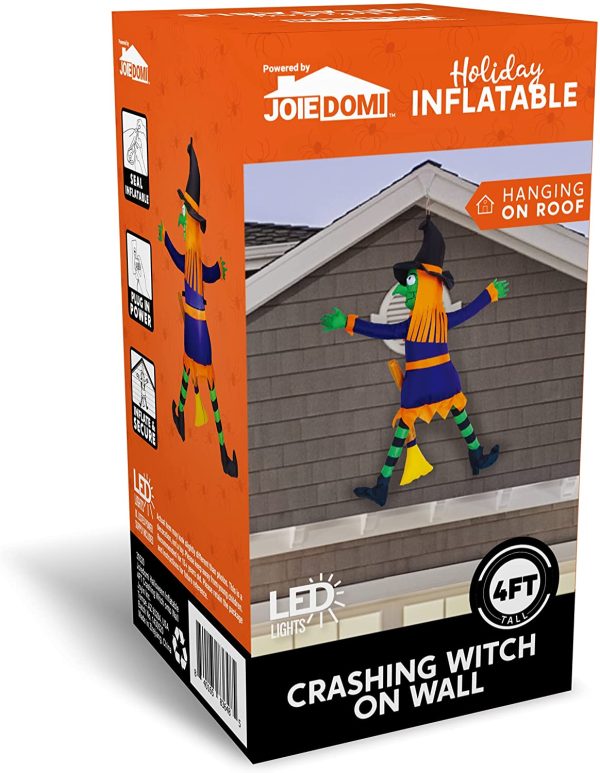 4ft LED Inflatable Witch Crashing onto Wall