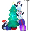 8ft Inflatable LED Penguins Decorating Tree