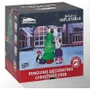 8ft Inflatable LED Penguins Decorating Tree
