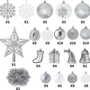112pcs Silver and White Christmas Ornament Balls