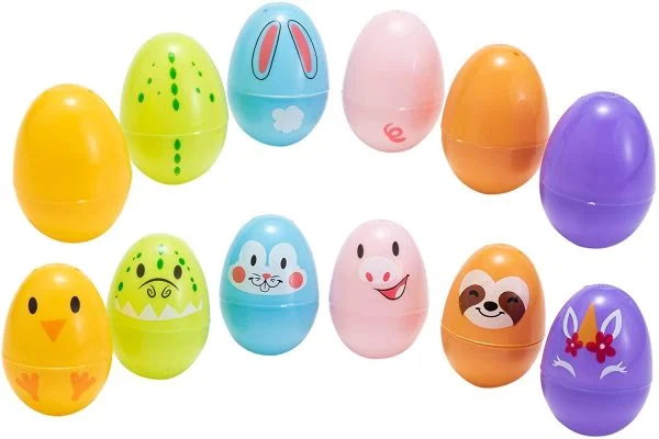 72Pcs Animal Decorated Easter Egg Shells
