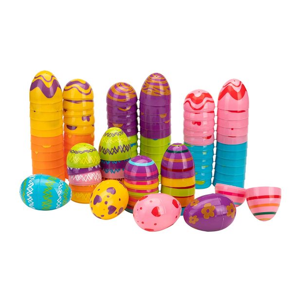 144Pcs Assorted Color Fillable Easter Egg Shells