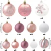 112pcs Rose Gold and White Christmas Ball Ornaments