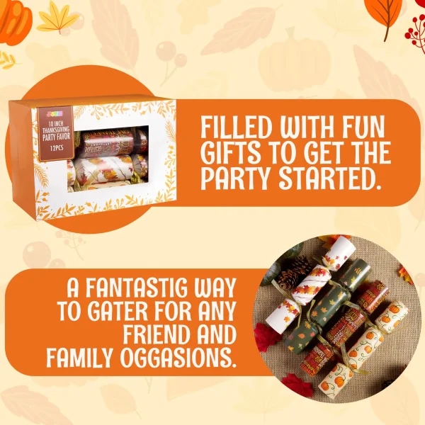 12 Pack Thanksgiving Party Table Favor No Snap No Popping with Random gifts