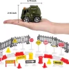 12pcs Friction Powered Die Cast Cars with Traffic Signs